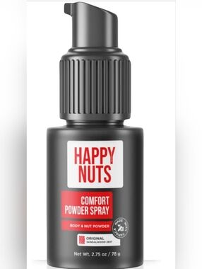 NIB Happy Nuts Comfort Powder Spray Original Sandalwood Zest Men's Grooming